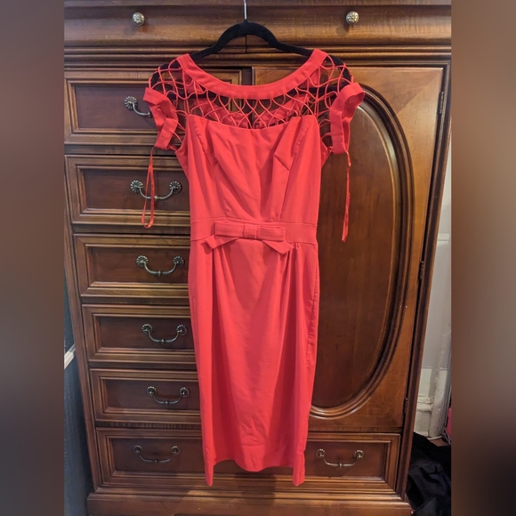 Tatyana Red Vintage-Inspired Dress - Picture 2 of 4